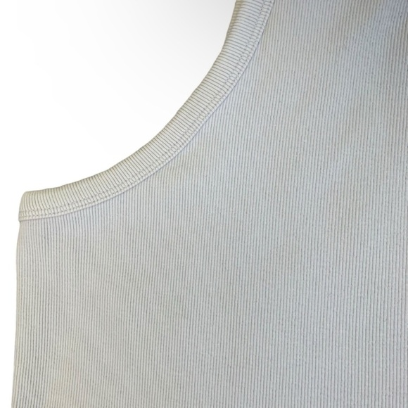 Old Navy Ribbed Tank Dress Midi Length Apron Cami Dress Beige Minimalist Sz 2X - Picture 6 of 12